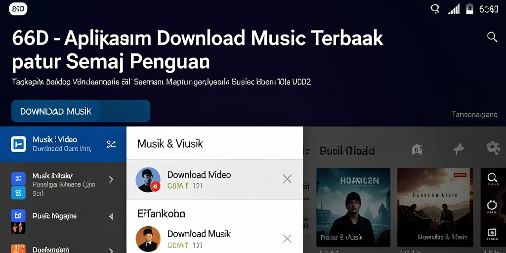 Screenshot antarmuka aplikasi 66D yang menampilkan fitur Download Musik.