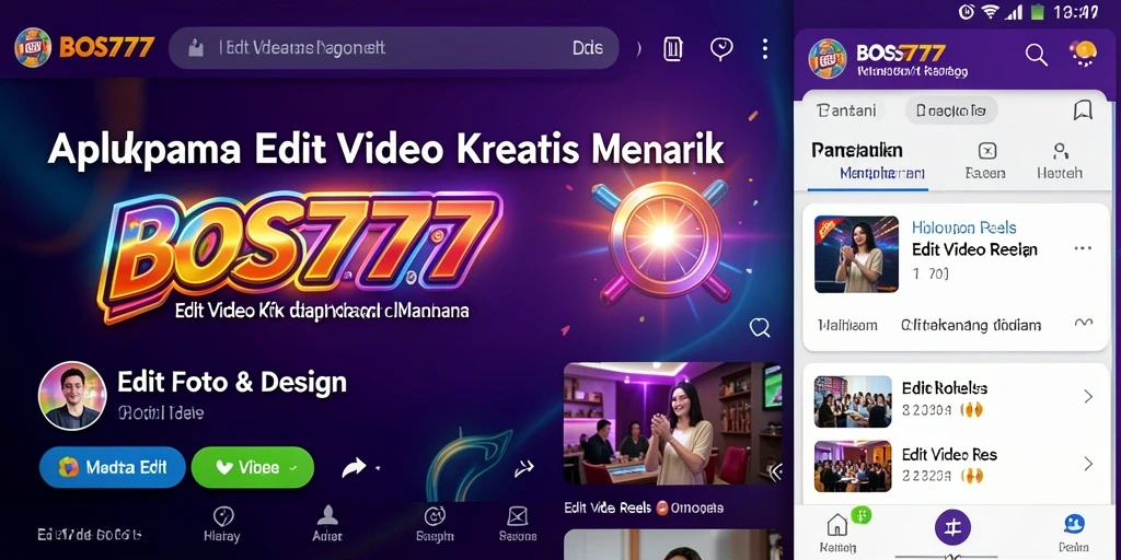 Tampilan antarmuka utama BOS777 untuk Edit Video Reels.