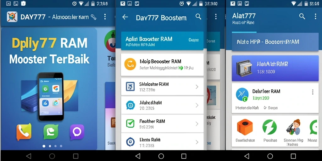 Tampilan antarmuka DAY777 yang intuitif dan bersih untuk pengelolaan RAM.