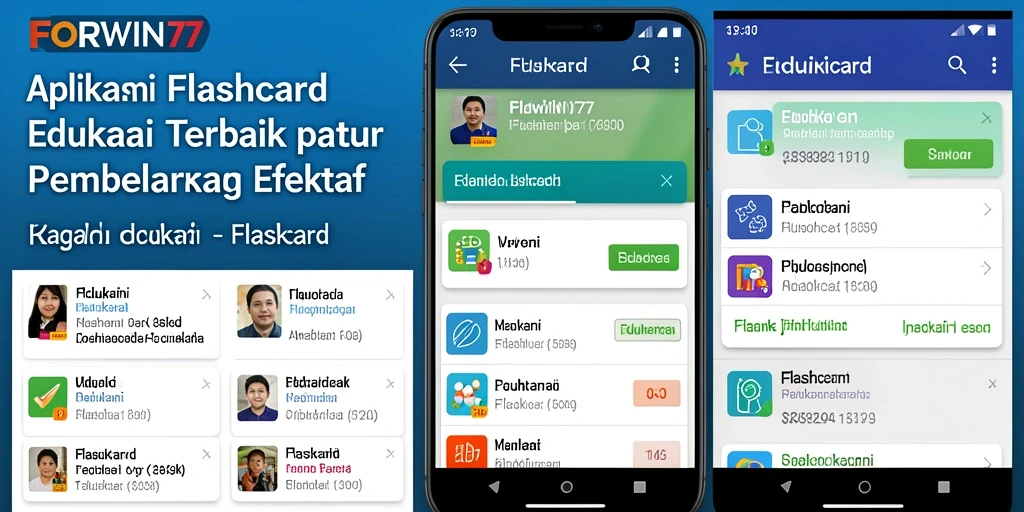 Tampilan antarmuka menarik dari aplikasi Flashcard FORWIN77.