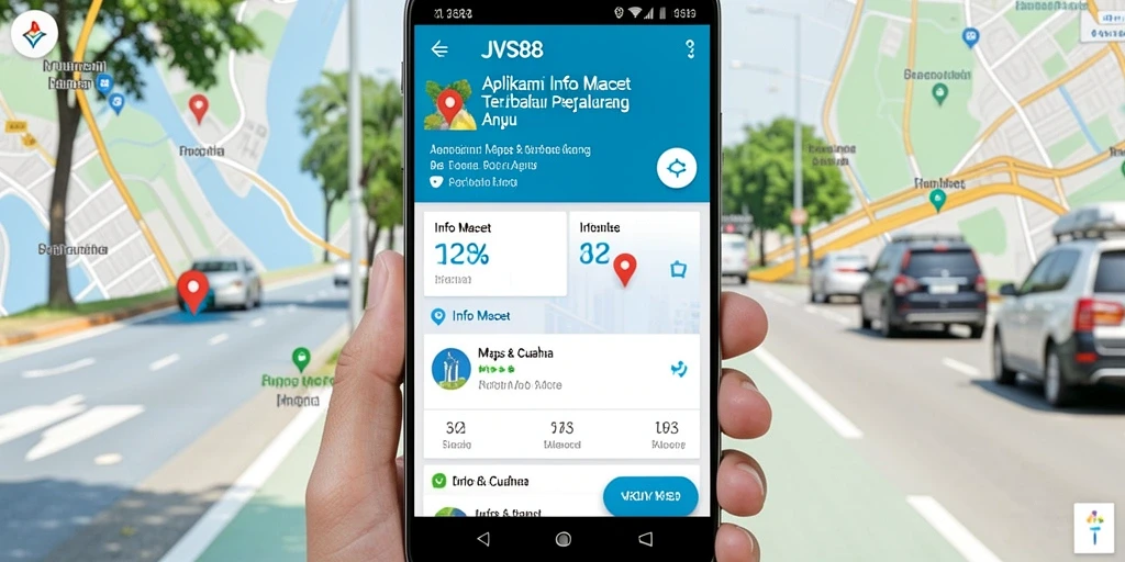 Tampilan antarmuka aplikasi Info Macet JVS88 yang informatif.